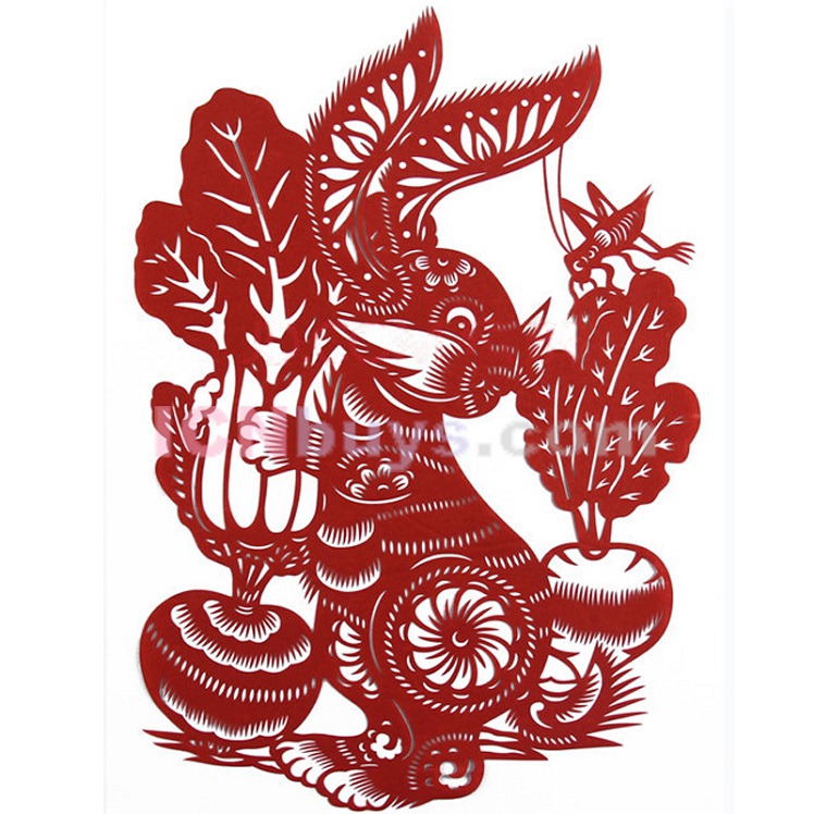 Paper Cutting Chinese Zodiac Rabbit articulate